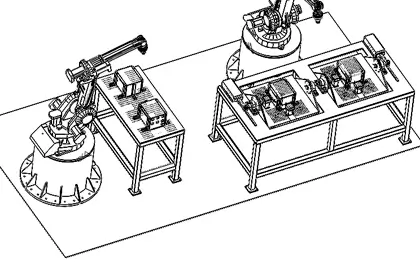 Automated robotic cell design with robotic arm calculations